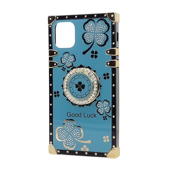 Clover Design TPU Ring Case for iPhone 14 6.1" (blue)