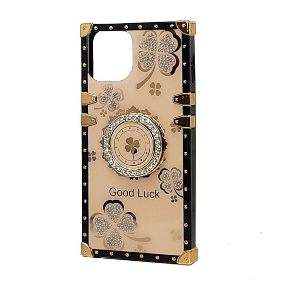 Clover Design TPU Ring Case for iPhone 14 6.1" (rose gold)