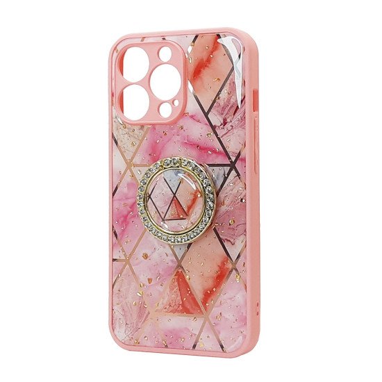 Design TPU Case W/ Diamond Ring For iPhone 13 Pro Max (B)