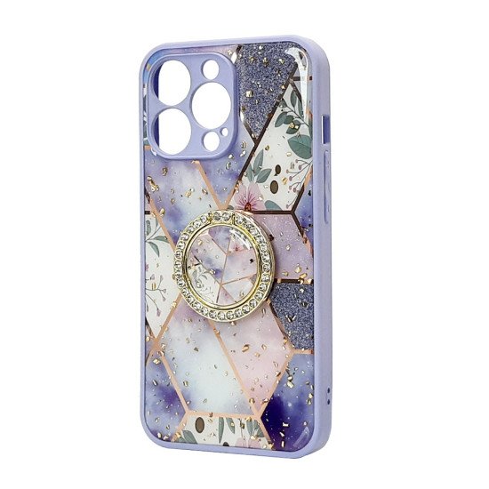 Design TPU Case W/ Diamond Ring For iPhone 13 Pro (F)