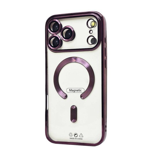 Electroplated Magsafe TPU Case for iPhone 18 Pro Max (dark cherry)