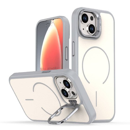 Matte KickStand Magsafe Case for iPhone 14 (grey)