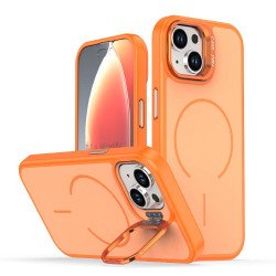 Matte KickStand Magsafe Case for iPhone 14 (orange)