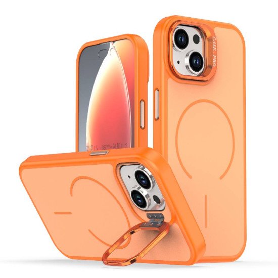 Matte KickStand Magsafe Case for iPhone 12 (orange)