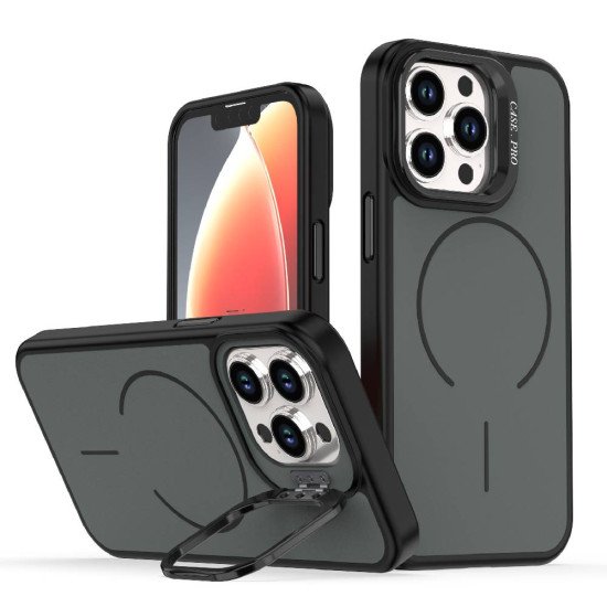 Matte KickStand Magsafe Case for iPhone 15 Pro Max (black)