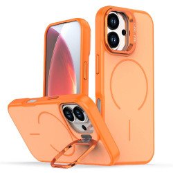 Matte KickStand Magsafe Case for iPhone 16E / 17E (orange)