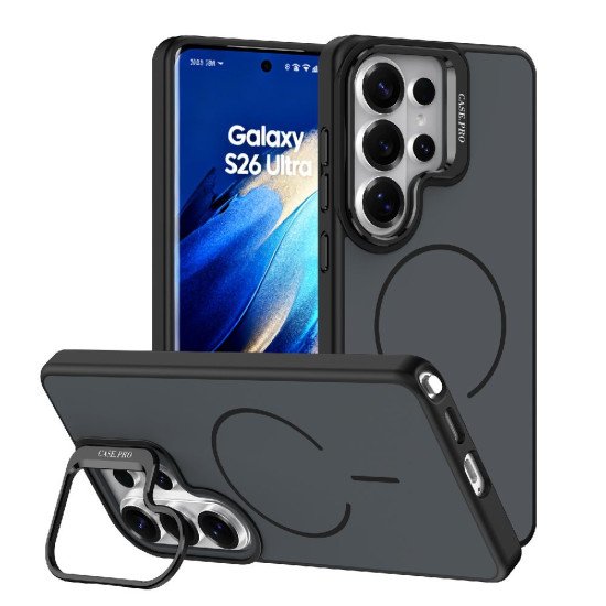 Matte KickStand Magsafe Case for Samsung Galaxy S26 Ultra (black)