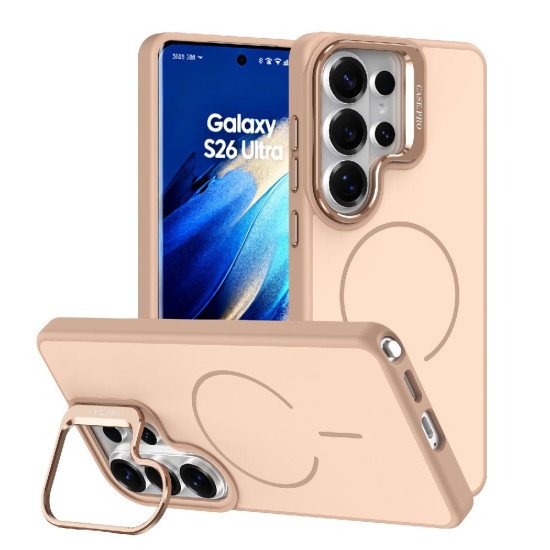 Matte KickStand Magsafe Case for Samsung Galaxy S26 Ultra (brown)