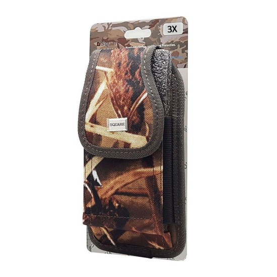 Vertical Leaf Camo Rugged Nylon Pouch (3X)