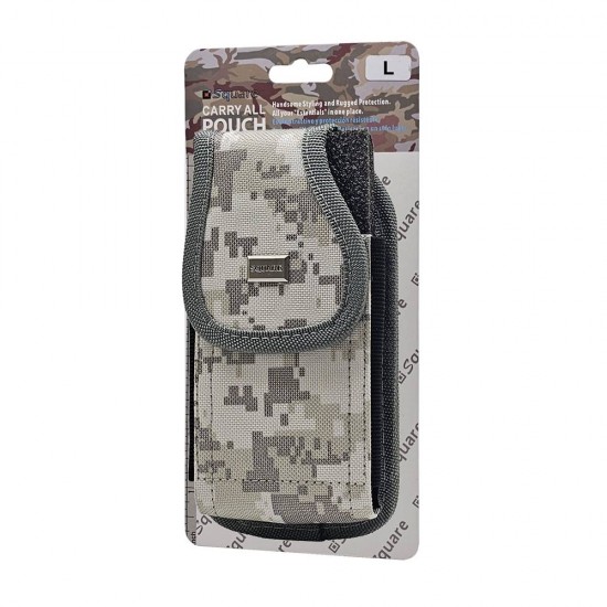 Vertical Grey Camo Rugged Nylon Pouch (Large) Vertical Grey Camo Rugged Nylon Pouch (Large)