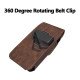 Vertical Brown Leather Pouch W/ Card Slot & 360 Rotating Belt Clip (3X)