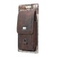 Vertical Brown Leather Pouch W/ Card Slot (L)