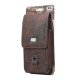 Vertical Brown Leather Pouch W/ Card Slot (XXL)