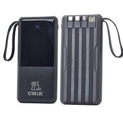 10K mAh 22.5W Power Bank W/ Built in Cable CM-541 (black)