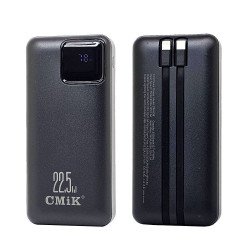 20K mAh 22.5W Power Bank w/ Built in Cables CM-638  (black)