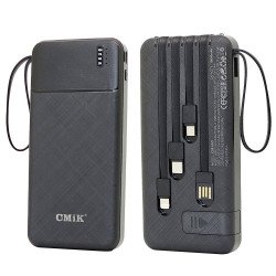 10k mAh Power Bank w/ Built-in Cable CM-660  (black)
