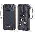 20K mAh Power Bank w/ Built in Cables (black)