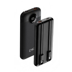 KP18 10k mAh 22.5W Power Bank w/ Built-in Cable (black)