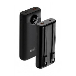 KP28 20k mAh 22.5W Power Bank w/ Built-in Cable (black)