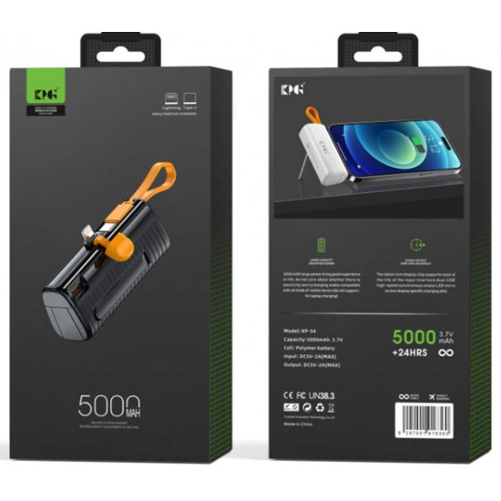 5K mAh Portable mobile power bank (black) 5K mAh Portable mobile power bank (black)