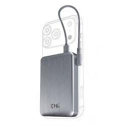 WPG105 Magsafe 10K mAh 22.5W Battery Pack w/ built-in cable (silver)