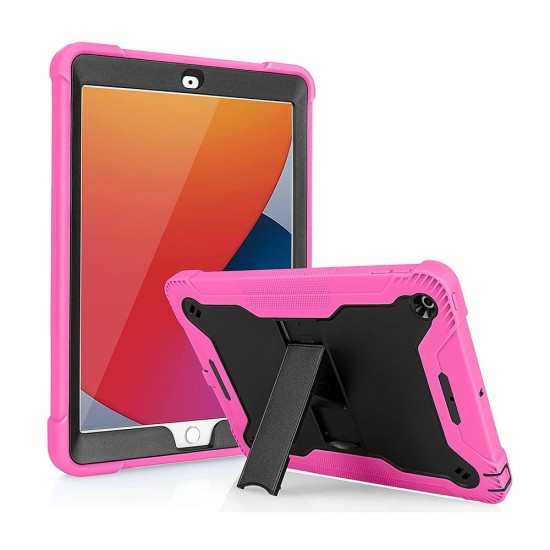 Hybrid Tablet Case w/ kickstand for iPad 7/8/9 10.2" (hotpink)