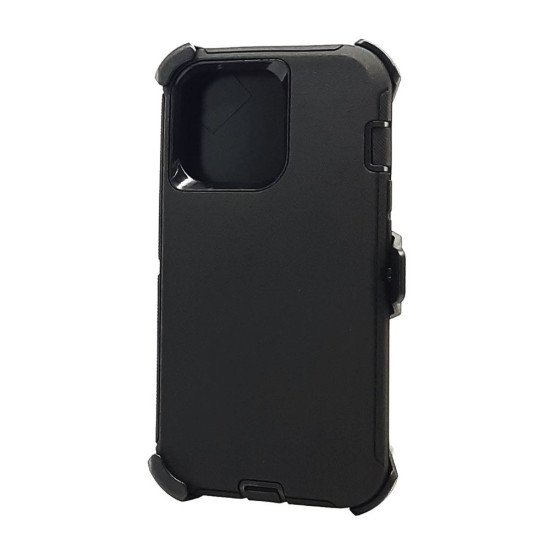 Defender Case w/ Clip For iPhone 16 Plus (black)