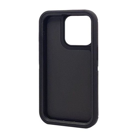 Defender Case w/ Clip For iPhone 16 Plus (black)