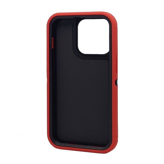 Defender Case w/ Clip For iPhone 16 Pro Max (red)
