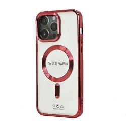 Electroplated Magsafe TPU Case for iPhone 16 Pro Max (red)