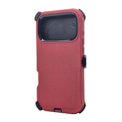 Defender Case w/ Clip For iPhone 18 Pro Max (red)