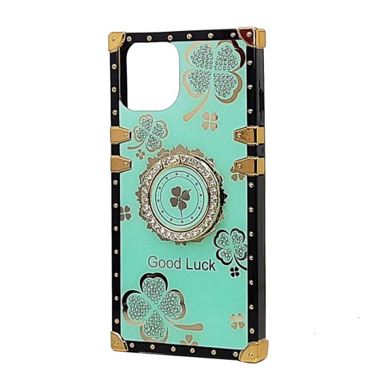 Clover Design TPU Ring Case for iPhone 15 (turquoise)