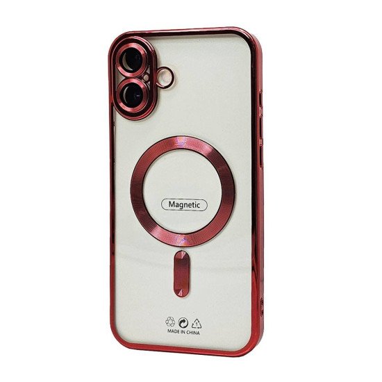 Electroplated Magsafe TPU Case for iPhone 16 Plus (red)