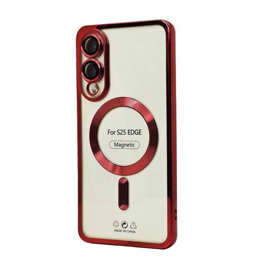 Electroplated Magsafe TPU Case for Samsung Galaxy S25 Edge (red)