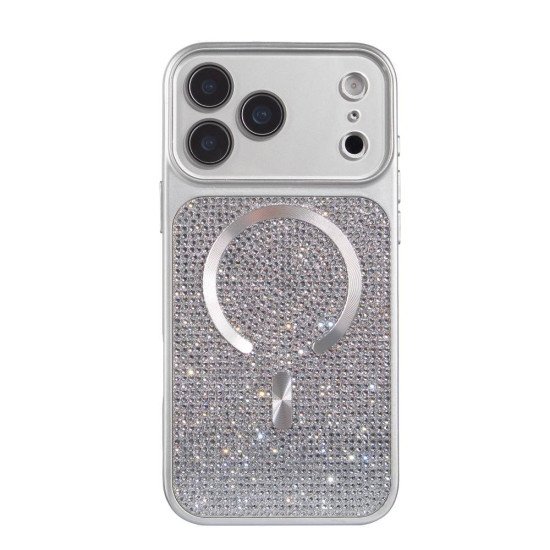 Rhinestone Magsafe Case for iPhone 16 Pro Max (silver)