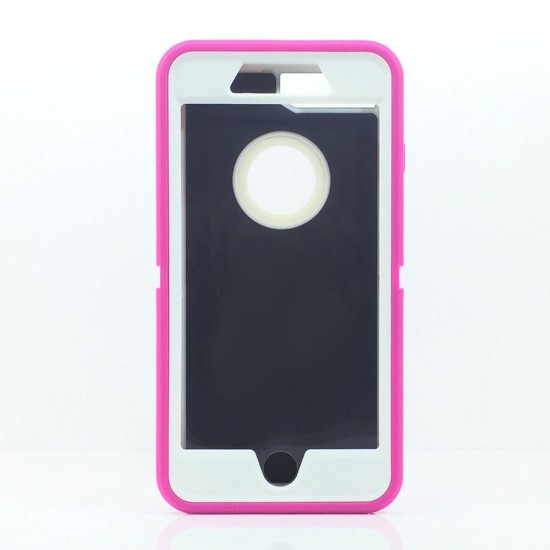 Defender Case w/ Clip For iPhone 8 Plus, 7 Plus (pink+white)